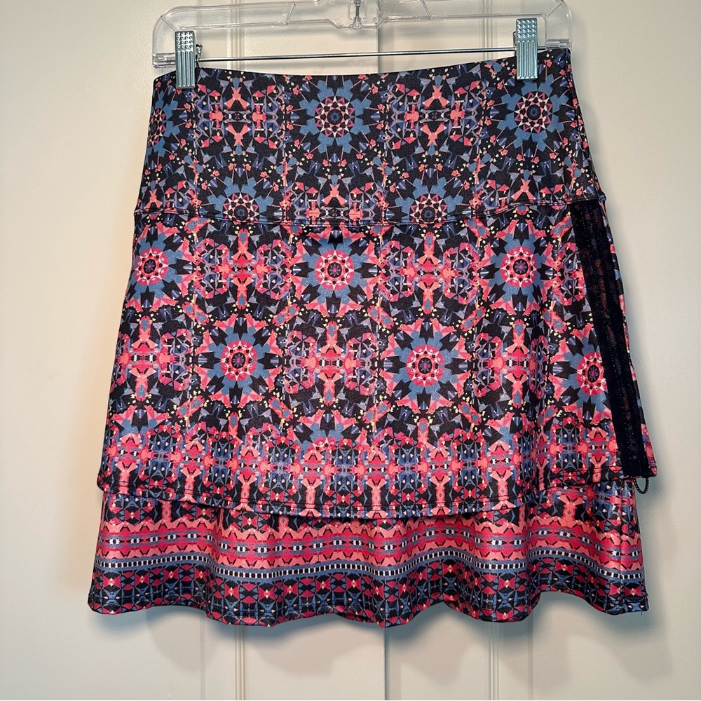Lucky in Love Pink and Blue A-Line Golf Skirt Size S 4-6